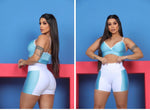 Blue short set