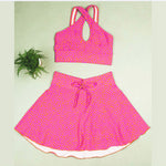 Pink short saia set